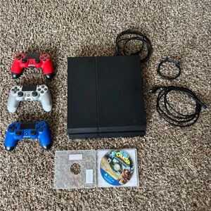 Sony PlayStation 4 Console with Multi-Colored Controllers